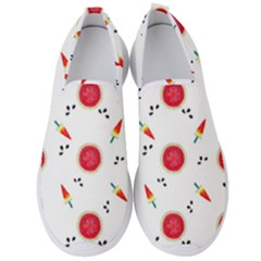 Slices Of Red And Juicy Watermelon Men s Slip On Sneakers by SychEva