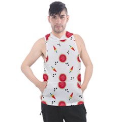 Slices Of Red And Juicy Watermelon Men s Sleeveless Hoodie by SychEva