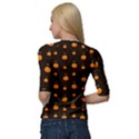 Halloween pumpkins pattern, witch hat Jack O  Lantern Quarter Sleeve Raglan Tee View2