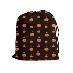 Halloween Pumpkins Pattern, Witch Hat Jack O  Lantern Drawstring Pouch (xl) by Casemiro