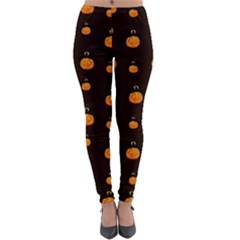 Halloween Pumpkins Pattern, Witch Hat Jack O  Lantern Lightweight Velour Leggings by Casemiro