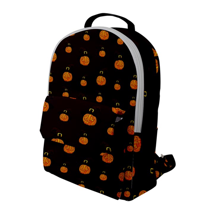 Halloween pumpkins pattern, witch hat Jack O  Lantern Flap Pocket Backpack (Large)