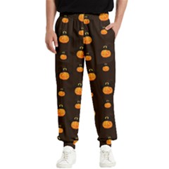 Halloween Pumpkins Pattern, Witch Hat Jack O  Lantern Men s Elastic Waist Pants