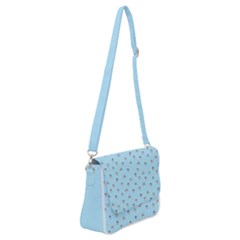 Cute Kawaii Dogs Pattern At Sky Blue Shoulder Bag With Back Zipper by Casemiro