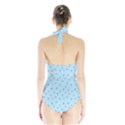 Cute Kawaii dogs pattern at sky blue Halter Swimsuit View2