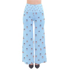 Cute Kawaii Dogs Pattern At Sky Blue So Vintage Palazzo Pants by Casemiro