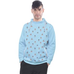 Cute Kawaii Dogs Pattern At Sky Blue Men s Pullover Hoodie by Casemiro