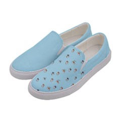 Cute Kawaii Dogs Pattern At Sky Blue Women s Canvas Slip Ons by Casemiro