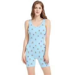 Cute Kawaii Dogs Pattern At Sky Blue Women s Wrestling Singlet by Casemiro