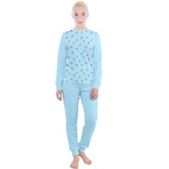 Cute Kawaii Dogs Pattern At Sky Blue Women s Lounge Set by Casemiro