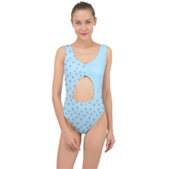 Cute Kawaii Dogs Pattern At Sky Blue Center Cut Out Swimsuit by Casemiro