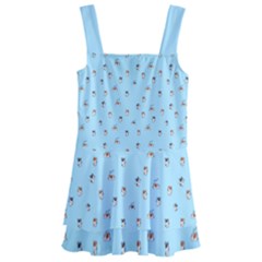 Cute Kawaii Dogs Pattern At Sky Blue Kids  Layered Skirt Swimsuit by Casemiro