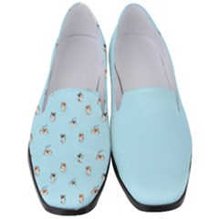 Cute Kawaii Dogs Pattern At Sky Blue Women s Classic Loafer Heels by Casemiro