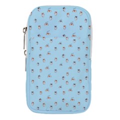 Cute Kawaii Dogs Pattern At Sky Blue Waist Pouch (small) by Casemiro