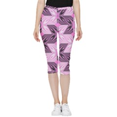 Abstract Inside Out Lightweight Velour Capri Leggings 