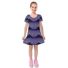 Digital Waves Kids  Short Sleeve Velvet Dress by Sparkle