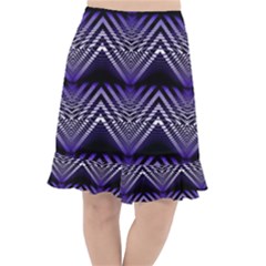 Digital Waves Fishtail Chiffon Skirt by Sparkle