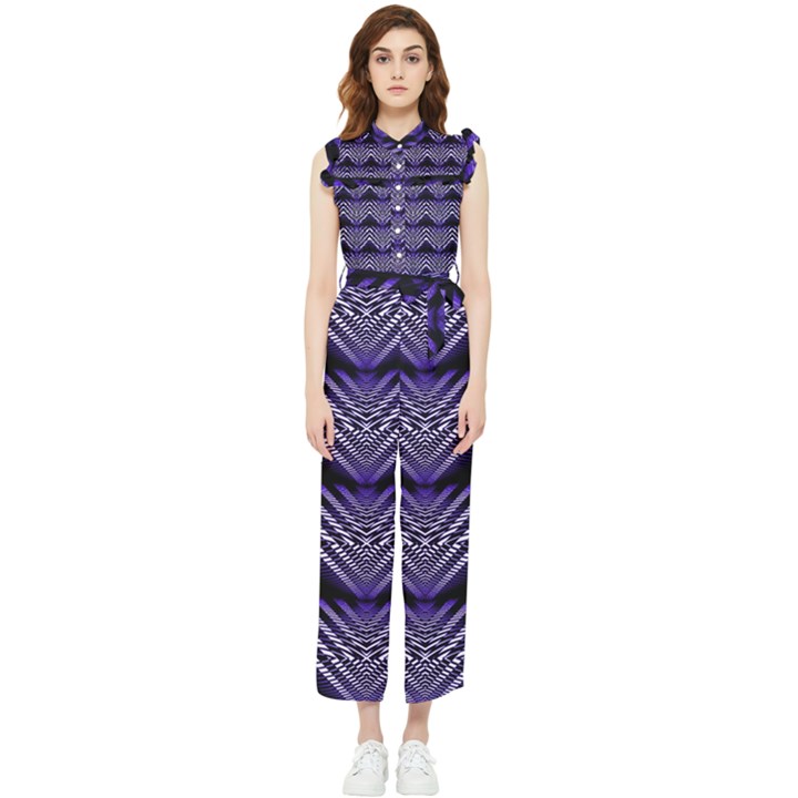 Digital Waves Women s Frill Top Jumpsuit