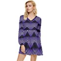 Digital Waves Tiered Long Sleeve Mini Dress View1