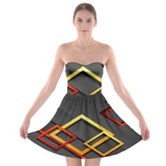 Modern Geometry Strapless Bra Top Dress