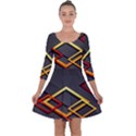 Modern Geometry Quarter Sleeve Skater Dress View1