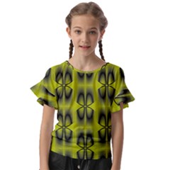 Digital Floral Kids  Cut Out Flutter Sleeves