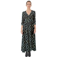 Modern Illusion Button Up Boho Maxi Dress