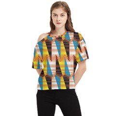 Digital Tringles One Shoulder Cut Out Tee