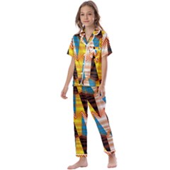 Digital Tringles Kids  Satin Short Sleeve Pajamas Set