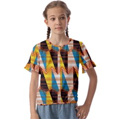 Digital Tringles Kids  Cuff Sleeve Scrunch Bottom Tee