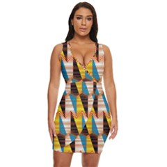 Digital Tringles Draped Bodycon Dress