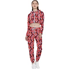 Digital Waves Cropped Zip Up Lounge Set