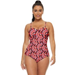 Digital Waves Retro Full Coverage Swimsuit