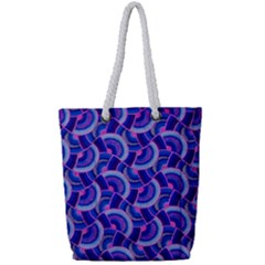 Digital Waves Full Print Rope Handle Tote (small)