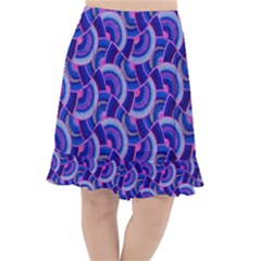 Digital Waves Fishtail Chiffon Skirt by Sparkle