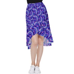 Digital Waves Frill Hi Low Chiffon Skirt