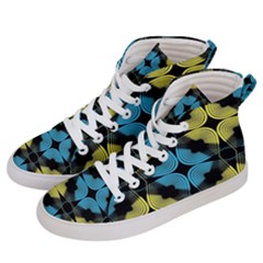 Digital Floral Men s Hi-top Skate Sneakers by Sparkle