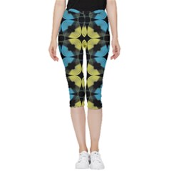 Digital Floral Inside Out Lightweight Velour Capri Leggings 