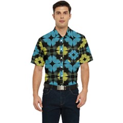 Digital Floral Men s Short Sleeve Pocket Shirt 