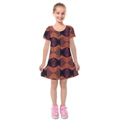 Digital Diamonds Kids  Short Sleeve Velvet Dress by Sparkle