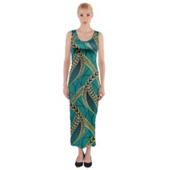 Digital Springs Fitted Maxi Dress