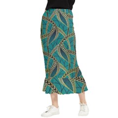 Digital Springs Maxi Fishtail Chiffon Skirt