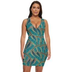 Digital Springs Draped Bodycon Dress by Sparkle