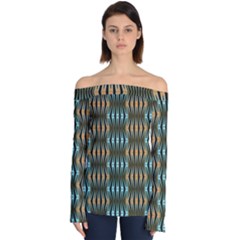 Digital Springs Off Shoulder Long Sleeve Top by Sparkle