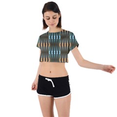 Digital Springs Tie Back Short Sleeve Crop Tee