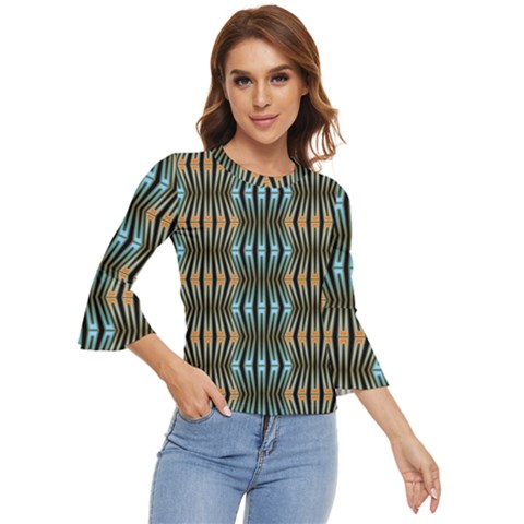 Digital Springs Bell Sleeve Top by Sparkle