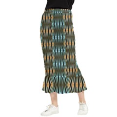 Digital Springs Maxi Fishtail Chiffon Skirt