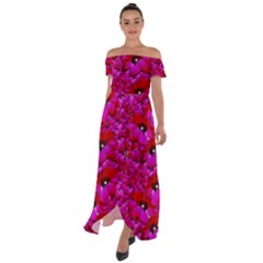 Flowers Grow And Peace Also For Humankind Off Shoulder Open Front Chiffon Dress by pepitasart