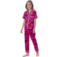 Flowers Grow And Peace Also For Humankind Kids  Satin Short Sleeve Pajamas Set by pepitasart