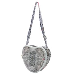 Mono Repeats Heart Shoulder Bag by kaleidomarblingart